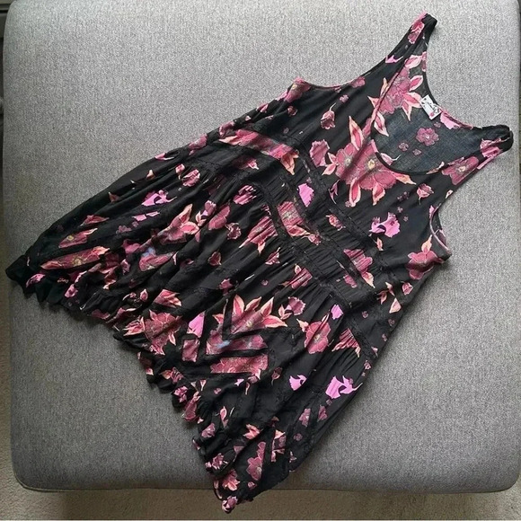 Intimately Free People Voile & Lace Slip Floral Tunic Small - Picture 2 of 6